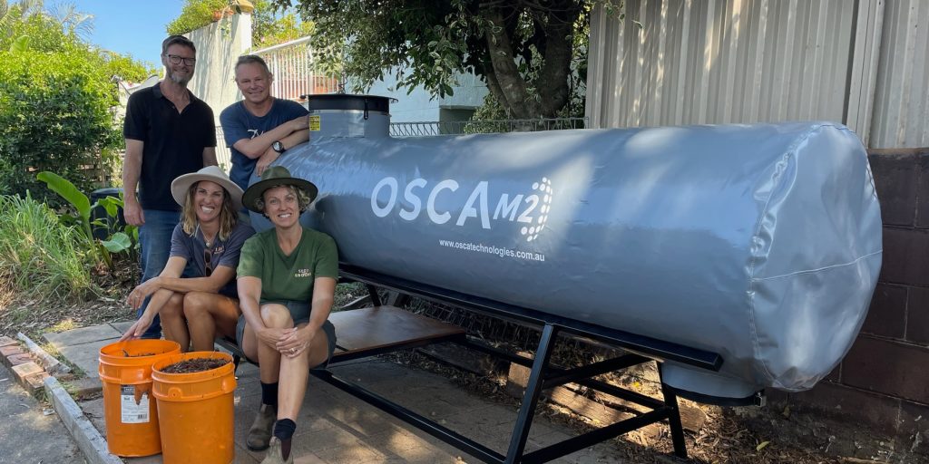 OSCA M2 composter installed at Seed the ground site for sustainable organic waste management and composting operations