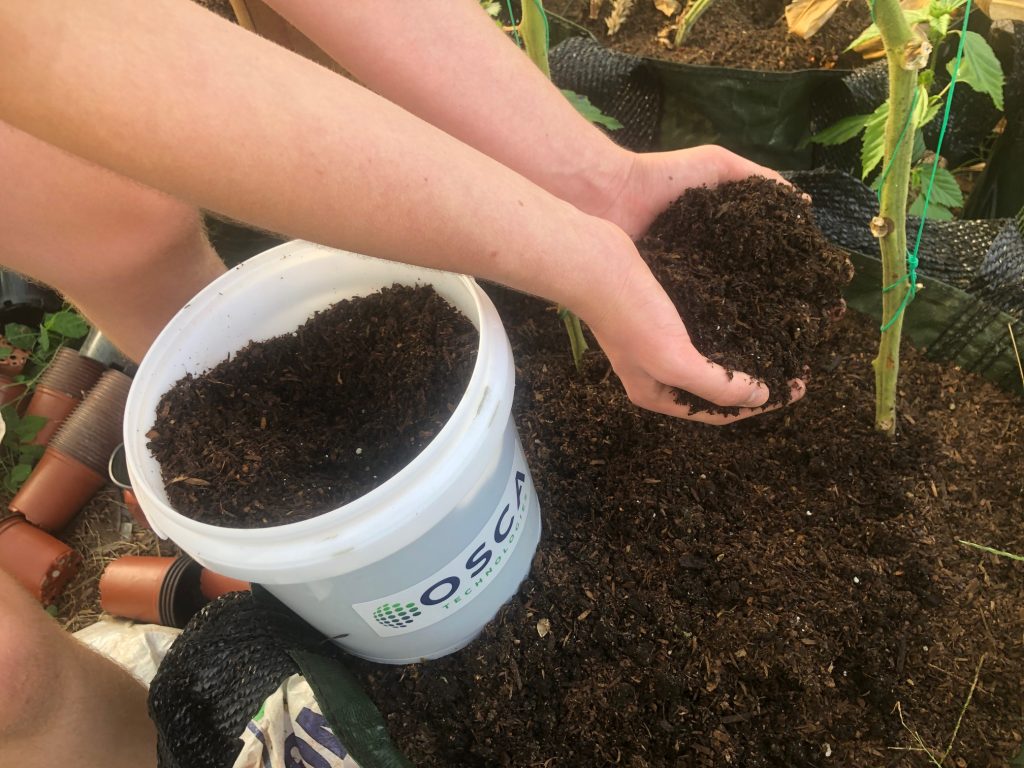 OSCA composter system installed outdoors for sustainable organic waste management and composting operations